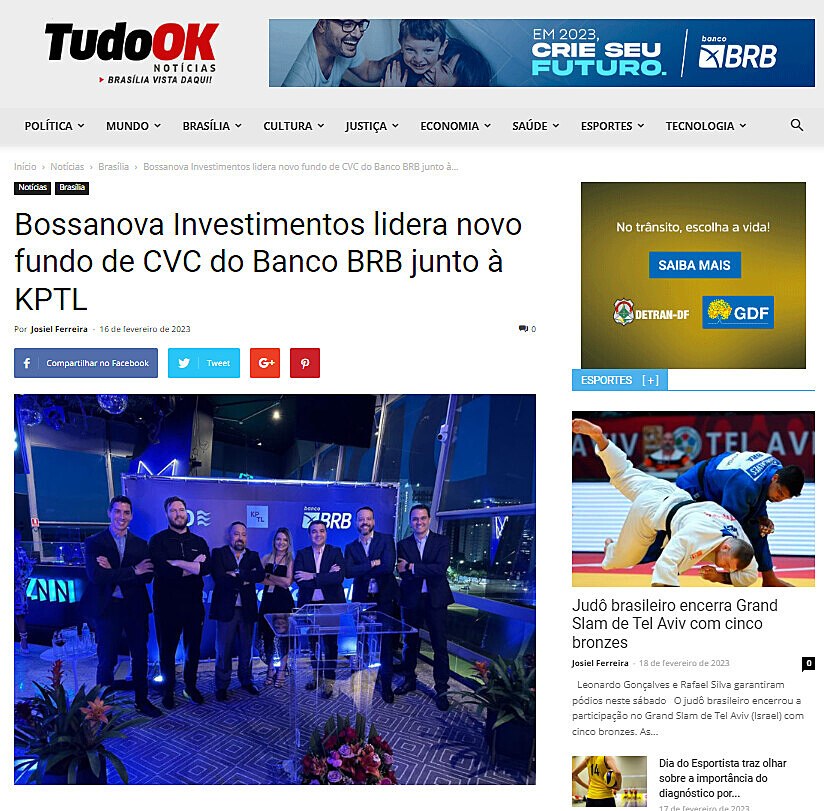 Bossanova Investimentos lidera novo fundo de CVC do Banco BRB junto  KPTL